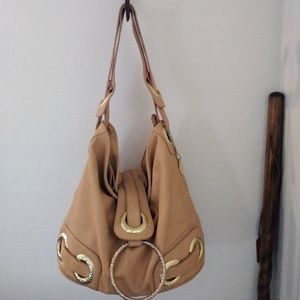 Big Buddha Gold Hardware Hobo Bag